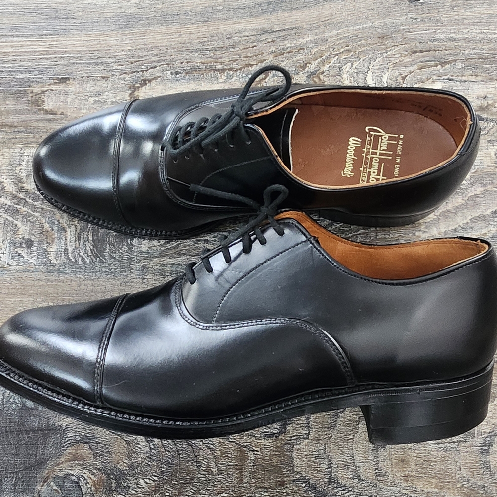 Vintage John Hampton Woodward's Quality Shoes for Men, Black Leather, Size 6